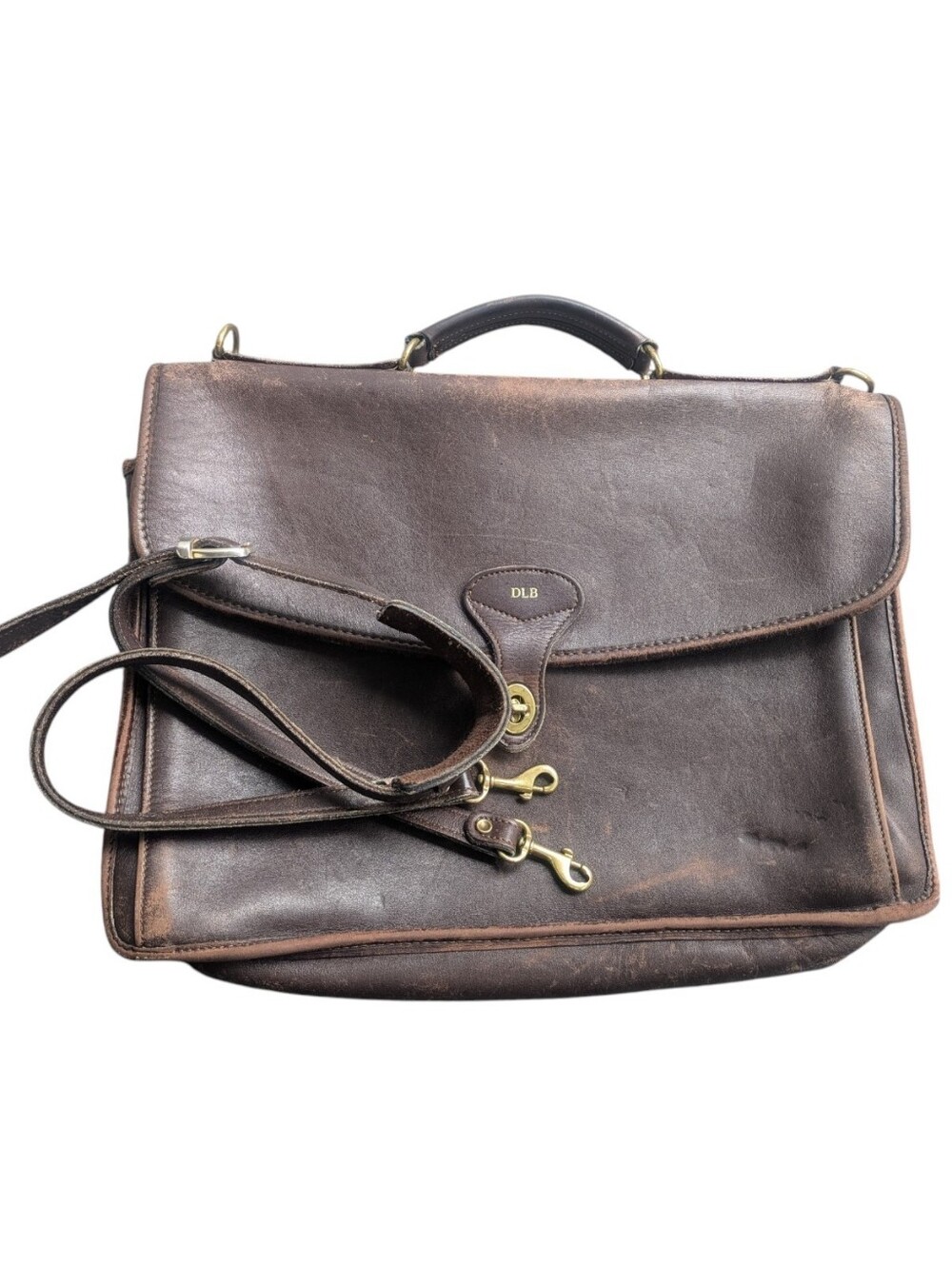 Jack Georges Brown Leather Briefcase